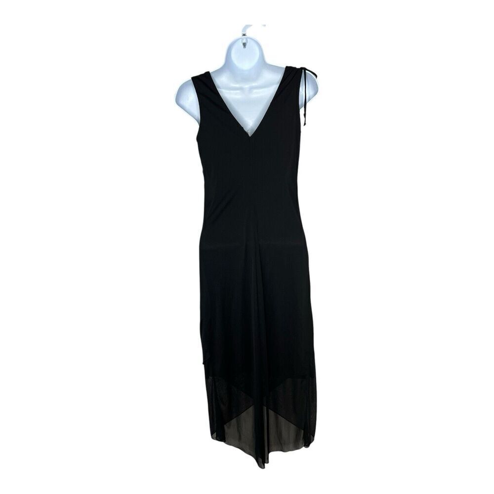 Up Front Dress Womens Medium Y2K VTG 90s Whimsigoth Witchy Midi Black Mesh Fairy